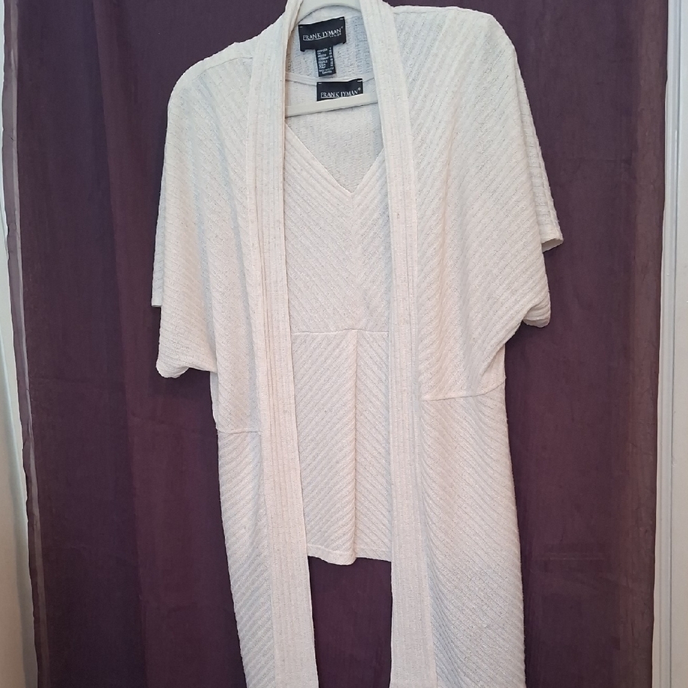 Frank Lyman Design Cream Textured Cardigan‎